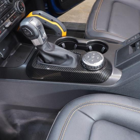ABS Gear Shift Panel Decorations Cover Trim For Ford Bronco +Carbon Fiber