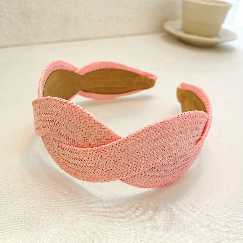 Women Headband Wide Brim Hair Band Fashion Fashion Solid Headdress Hairpin Color Straw