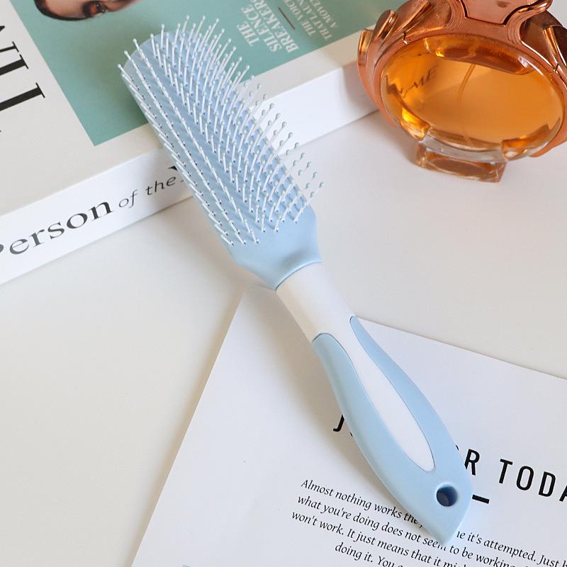 Dark Green Air Cushion Massage Comb for Straight & Curly Hair - Negative Ion Technology