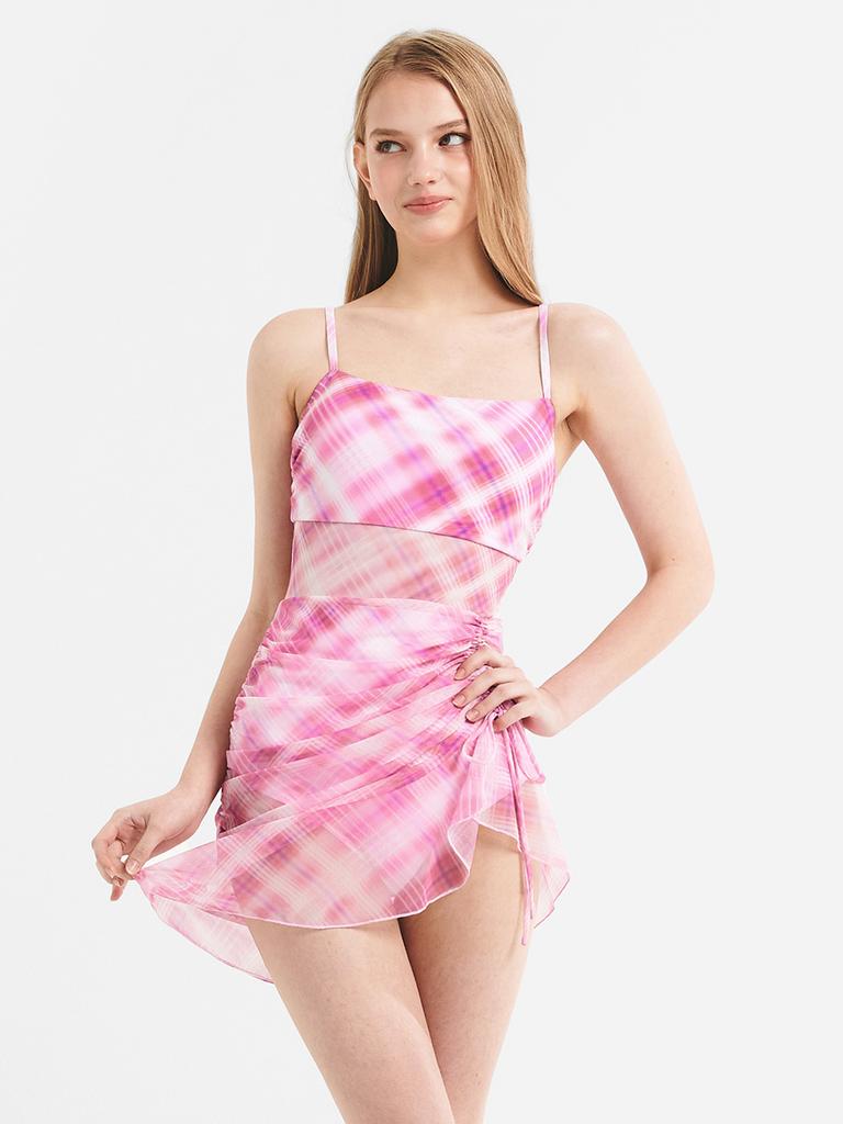 BARREL Summer Breeze Check Skirt Dress Pink (B5Swwws066Pnk)