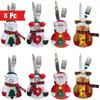 4/8 Christmas Cutlery Rack Set. Silverware Pockets & Decorative Covers for Party Styling.