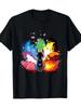 Kitsune Fuchsgeist Anime Grafik T-Shirt Unisex Kurzarm Baumwolle Rundhals T-Shirt