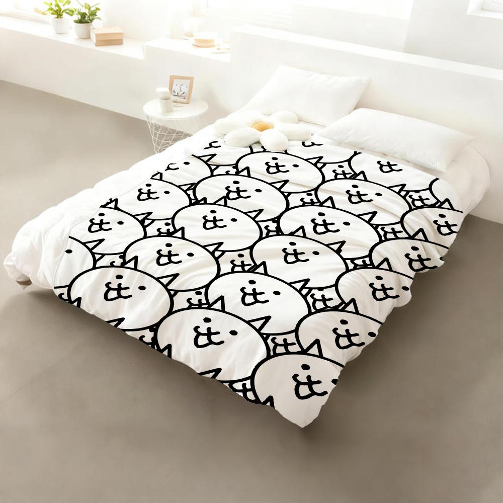 

Game The Battle Cats Throw Flannel Throw Blanket: Soft Kid-Friendly Warm Anti-Static All Season Washable Couch Bed Home 75x90cm