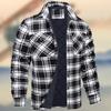 Men's Plaid Hooded Cotton Jacket: Thick, Long Sleeve, Loose-Fit for Autumn/Winter