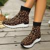 Fashion 2025 Women Knitted Ankle Boots New Autumn Round Head Elastic Fashion Sock Boot Women Platform Comfortable Luxury Shoes for Women