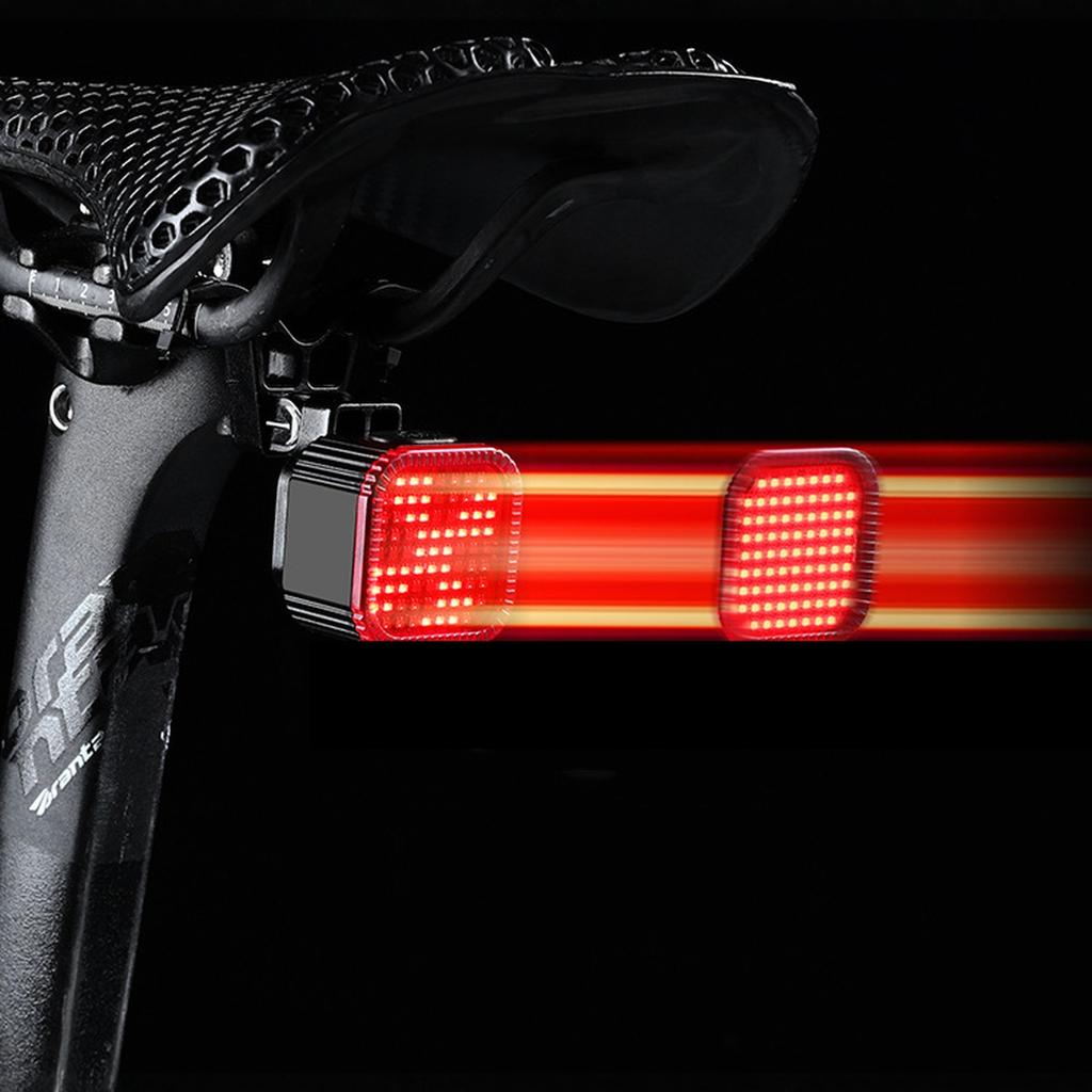 Inteligentne tylne światło rowerowe z cyfrowym wskaźnikiem baterii, 6 trybów, automatyczne światło hamowania rowerowego, automatyczny tryb uśpienia i wykrywanie ruchu