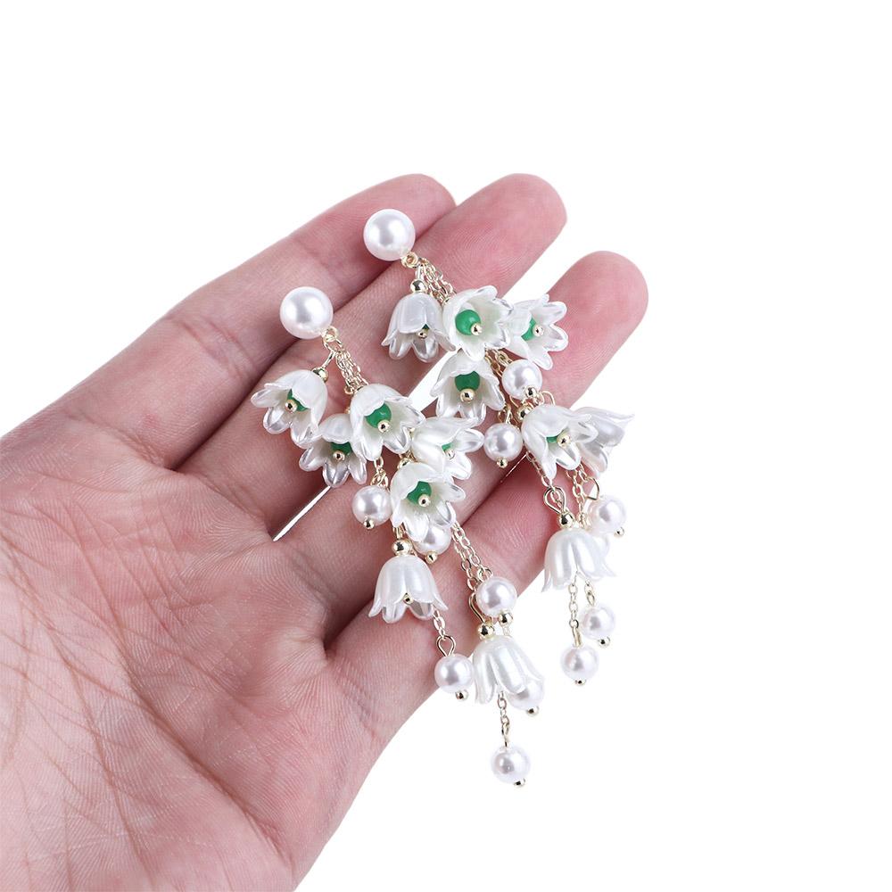 Gift Lovely Cute Tassel Flower Female Earrings Dangle Earrings Korean Style Ear Drop Pearl Earrings