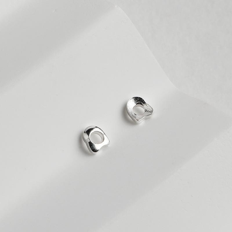 S925 Geometric Crushed Silver Beads for DIY Bracelets & Necklaces
