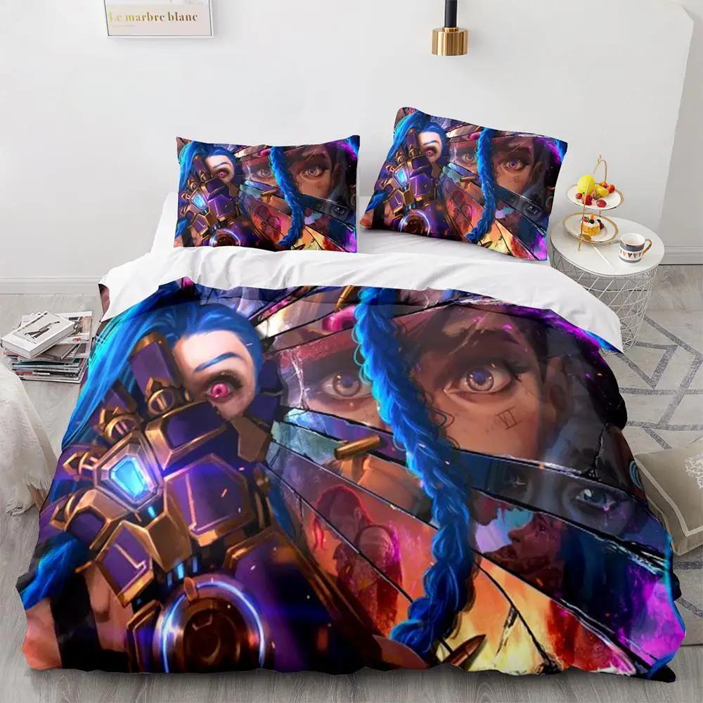 New 3D Print Game League Of Legends Jinx Bedding Collection Single Twin Full Queen King Size Bed Collection Adult Kid Bedroom Duvet Cover Collections