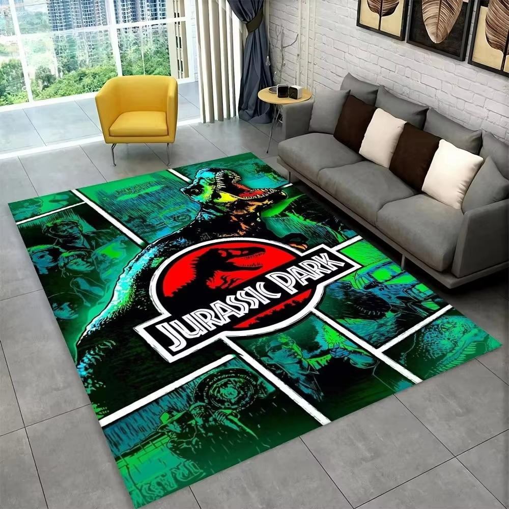  3D J-Jurassic Park Dinosaur Carpet Large Area Rug Bedroom Kids Playroom Floor Mat NonSlip Living Room Decor Fun Sofa