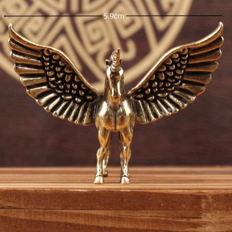 Flying Horse Brass Miniature Figurines Desk Ornament Decorations Animal Statue Animal Sculpture Home Decor