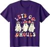 Let's Go Ghouls Halloween Ghost Outfit Kostüm Retro Groovy T-Shirt für Unisex Frauen Lässige Baumwoll-Tageshemden für Frauen T-Shirts