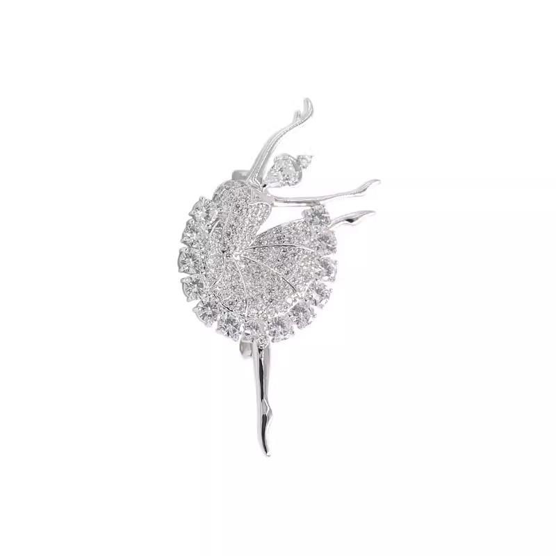 Broche Danseuse de Ballet Haut de Gamme, Charme Féminin, Épingle Anti-éblouissement, Tendance, Mignonne et Créative