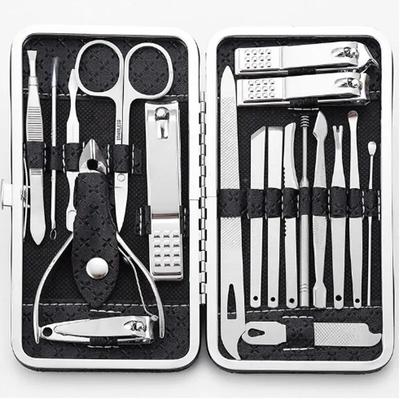 Home Nail Clipper Set of 19 Pieces Large Size Dead Skin Pliers Diagonal To Remove Dead Skin Small Eyebrow Clipper Leather Sleeve