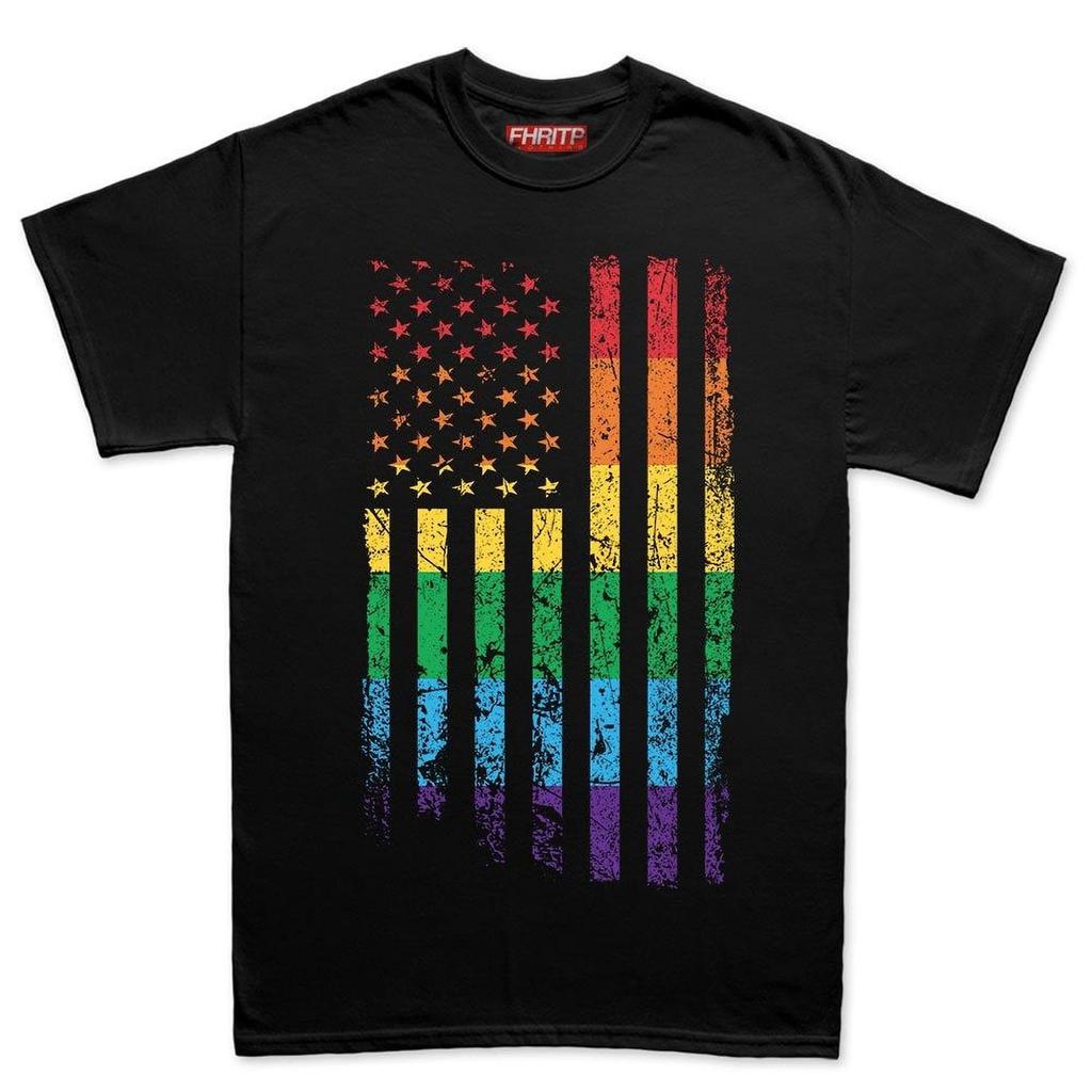 America USA Rainbow Pride Flag Shirt, LGBT Rights Tee Top