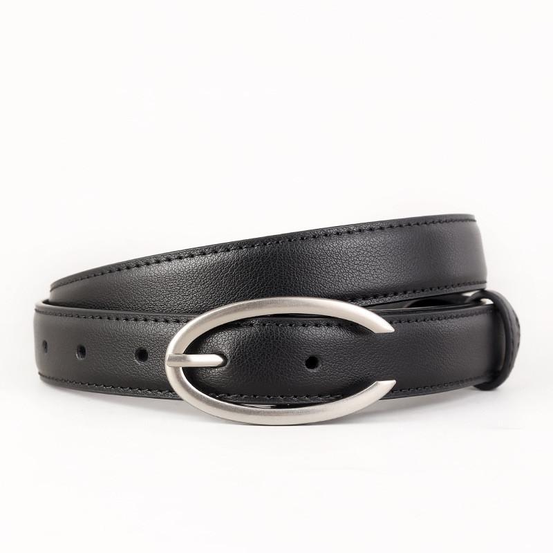 

Genuine Leather Womens Belt With Pin Buckle For Casual Office Wear And Denim Fashion чёрный