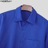 INCERUN Men Two Pieces Long Sleeve Buttons Shirts with Wrap Hem Sets
