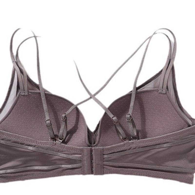 Sexy and Comfortable Lace-trimmed Medium-thick Cup Small Chest Push-up Beautiful Back Bra Set