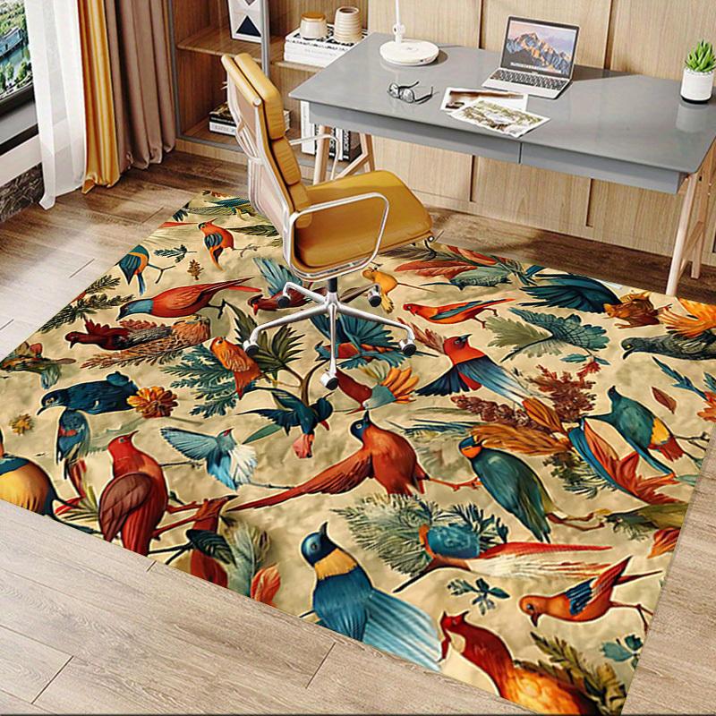 1PC Birds Flowers Anti-slip carpet, suitable for Office, bedroomand playrooms. It can also be used as a sofa footrest cover-R87