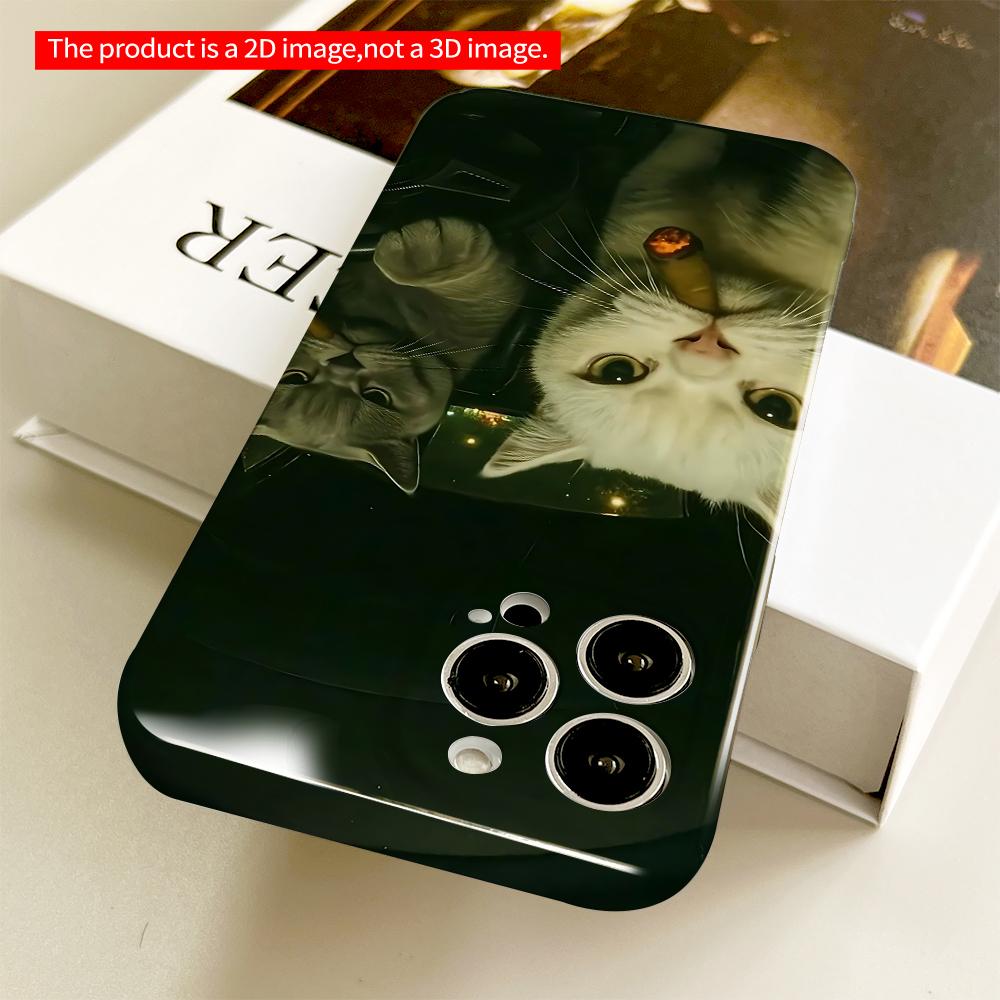 Cats Smoking In Car Night Drive All Inclusive Film Hard Phone Case, Compatible with iPhone 18 Pro Max 17 16 15 14 13 12 11