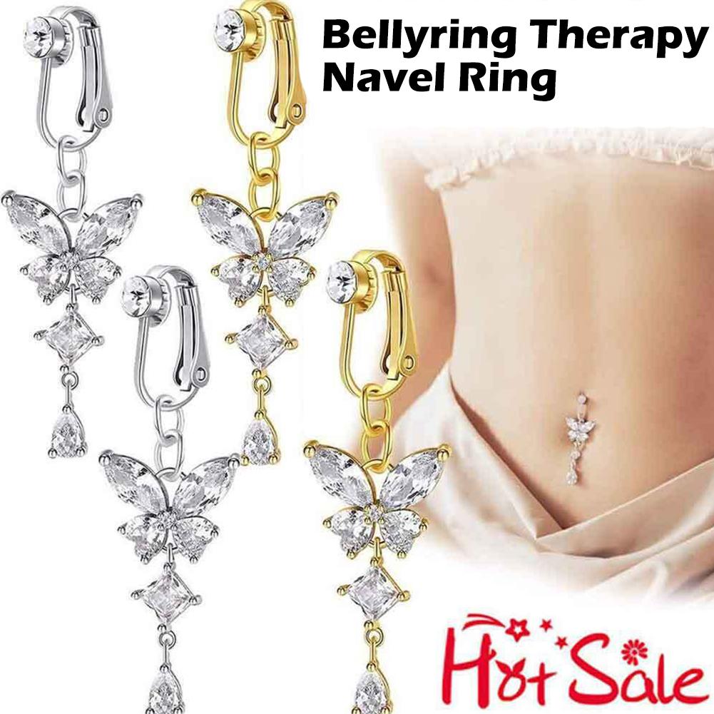 Piercing-free Butterfly Belly Button Nail Fake Belly Belly Button Sexy No Piercing Button T8Z9