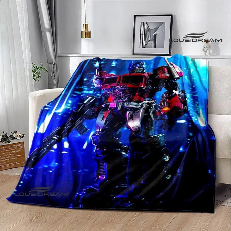 T-Transformers Cartoon Printed blankets picnic blanket Warm blankets Flannel Soft Cozy Blanket Home travel blanket Birthday Gift