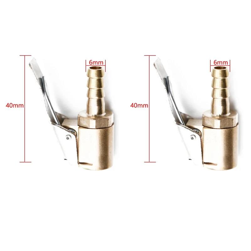 1/2/4pcs Car Tire Air Chuck Inflator Pump Valve Connector Clip-on Adapter Car Brass 6mm 8mm Tyre Wheel Valve For Inflatable Pump Valve Stems 1