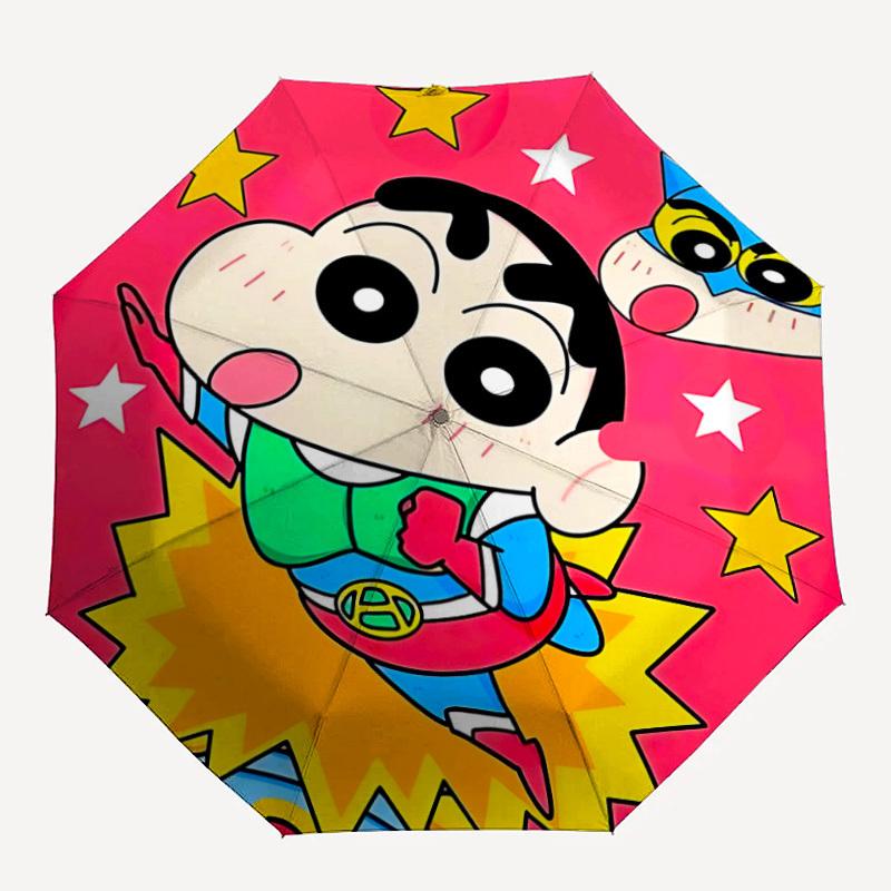 

1pc Crayon Shin chan Automatic Open/Close Folding Umbrella, Windproof 8 Rib Construction, Lightweight Travel Umbrella,0903199