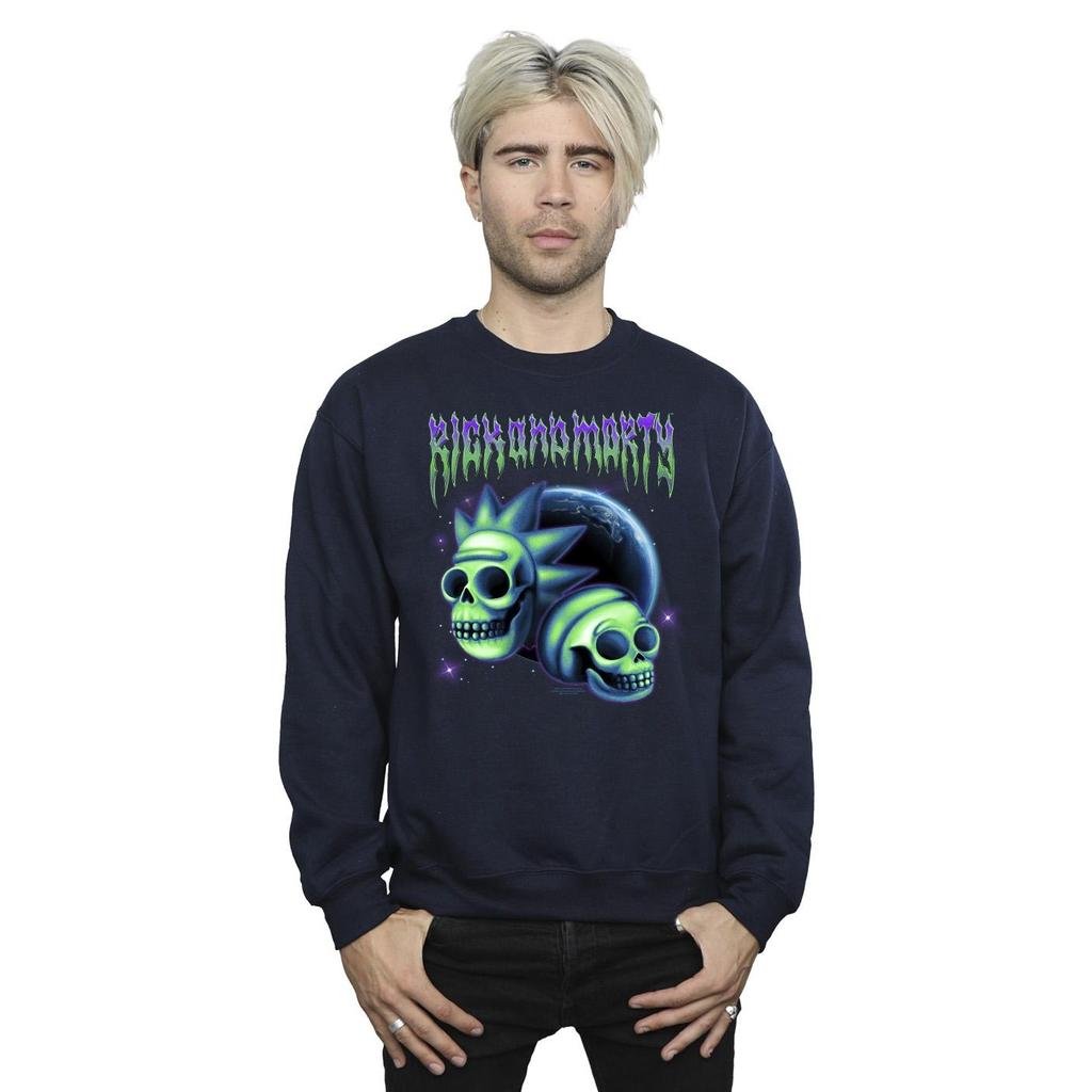 Rick And Morty Mens Space Skull Sweatshirt