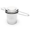 304 Stainless Steel Tea Drain with Lid Tea Strainer Collapsible Double Handle Tea Strainer with Lid Tea Brewer
