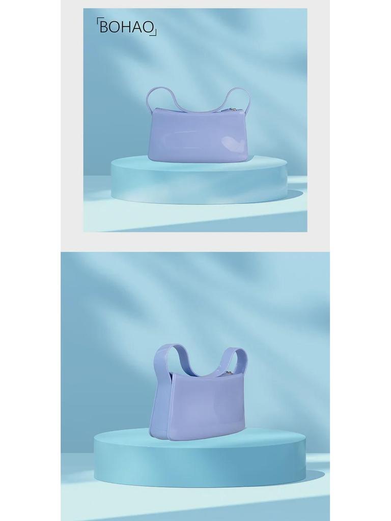 Bohao PVC Barbie Jelly Bag: Fashionable & Versatile Soft Handle Handbag, Dirt-Resistant, Easy to Clean, Summer Women's Shoulder Bag.