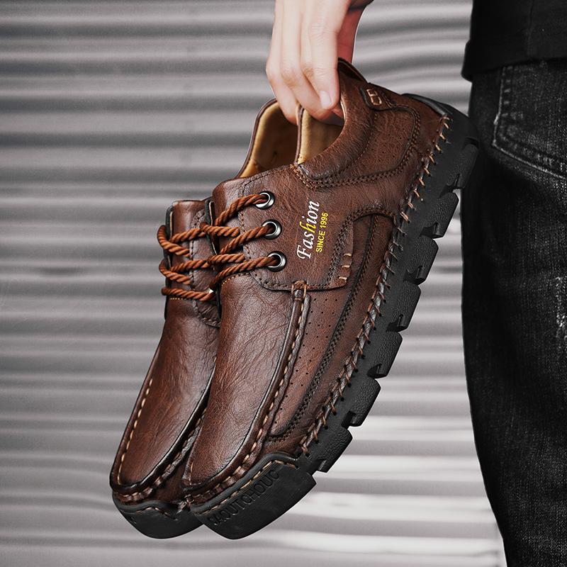 Fashion Adults Men's Casual Leather Shoes Non-Slip Summer Men's Sneakers Original Comfortable ManHiking Shoes on Sale Treking Footwear