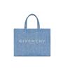 G-Tote Letter Logo Detachable Shoulder Strap Denim Tote Bag Women Tote Medium-Blue BB50UEB1TC-420