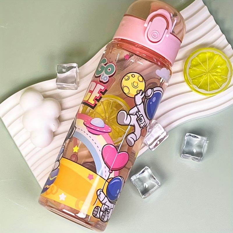 780ML Cute Cartoon Motorcycle Sports Water Bottle Comes with Sealed, Bouncy Lid and Carrying Strap. Ideal for Outdoor Activities