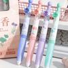 4 Stück Hübsches Blume Gelstifte Set, Pinch-Griff Kamelie Floral Rosa Schleife Stern Traum Clip 0,5 mm Schwarze Farbe Tinte zum Schreiben