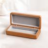 Solid Wood Eyeglasses Case Sturdy Wooden Glasses with Hinged Lid