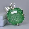 Zambian CERTIFIED 44.10 Ct Natural Green Emerald Sterling Silver Square Pendant MY.PD-167-NS