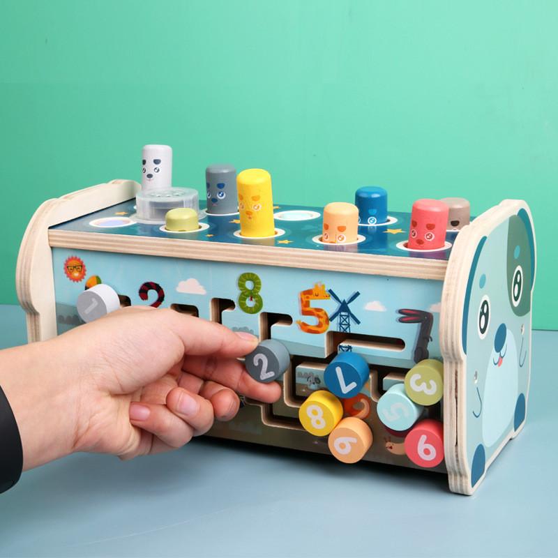 Wooden Multifunction Whacka Mole Children Toy Focus Cognitive Gift Development