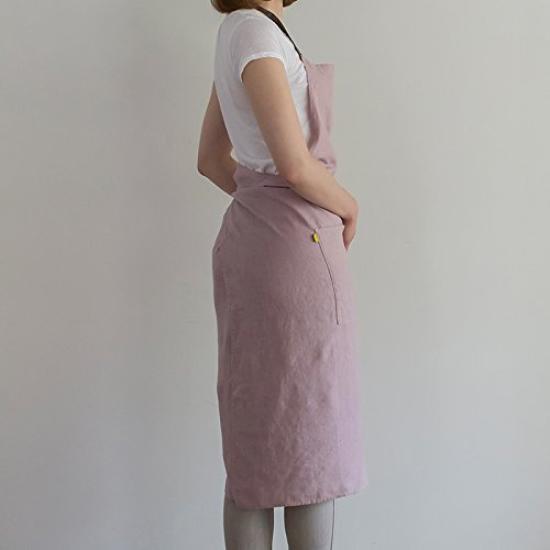Leinen Schürze Manon A277 [Lino e Lina] Senf W100 x L100 cm