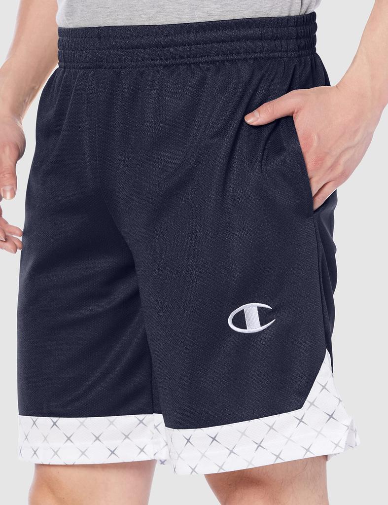Champion Practice Shorts with a Big Size S Men's Quick-Drying Logo, Basketball, Navy, (C3-VB522)