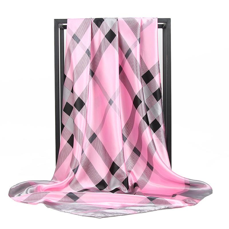 

Высококачественные роскошные шелковые шарфы, повязка на голову, шарфы, шейный шарф для женщин, шелковый шарф с цепочкой, женская декоративная шаль 90*90cm（polysatin)