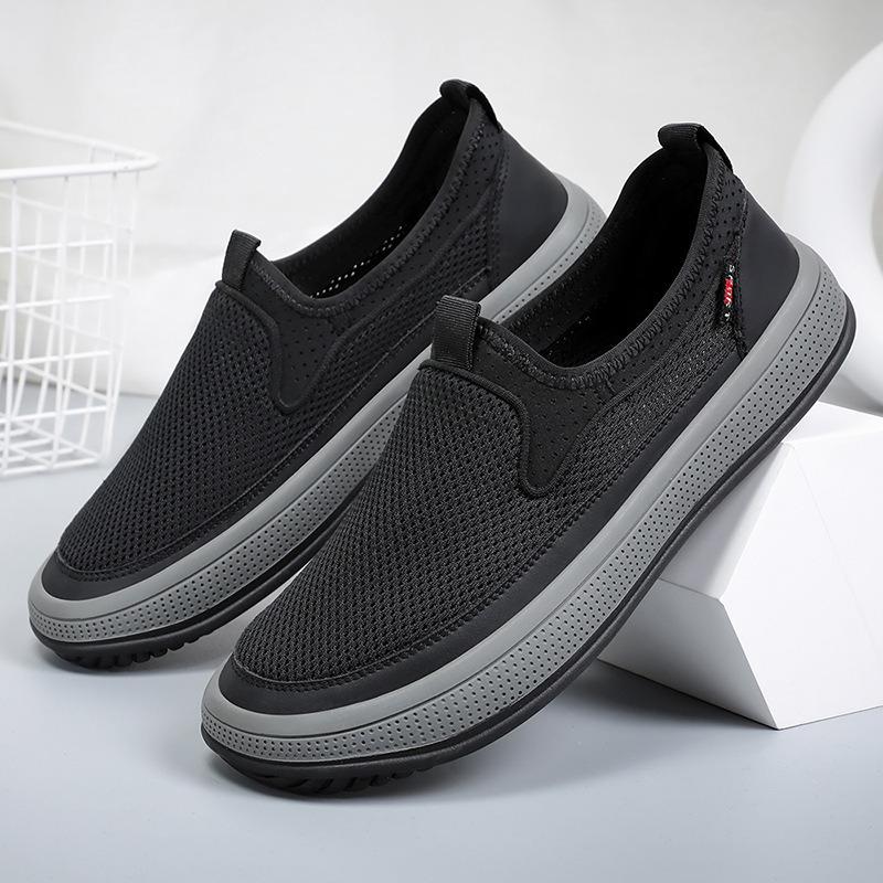 Men's Shoes Mesh Shoes Breathable and Non-smelly Feet Single Shoes Old Beijing Cloth Shoes One Pedal Dad Shoes Large Size Casual Shoes