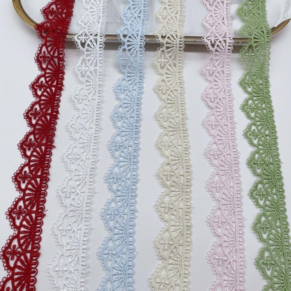 15 Yards Embroidered Flower Lace Polyester Cotton Water Soluble Trim Lace Trim DIY Clothes