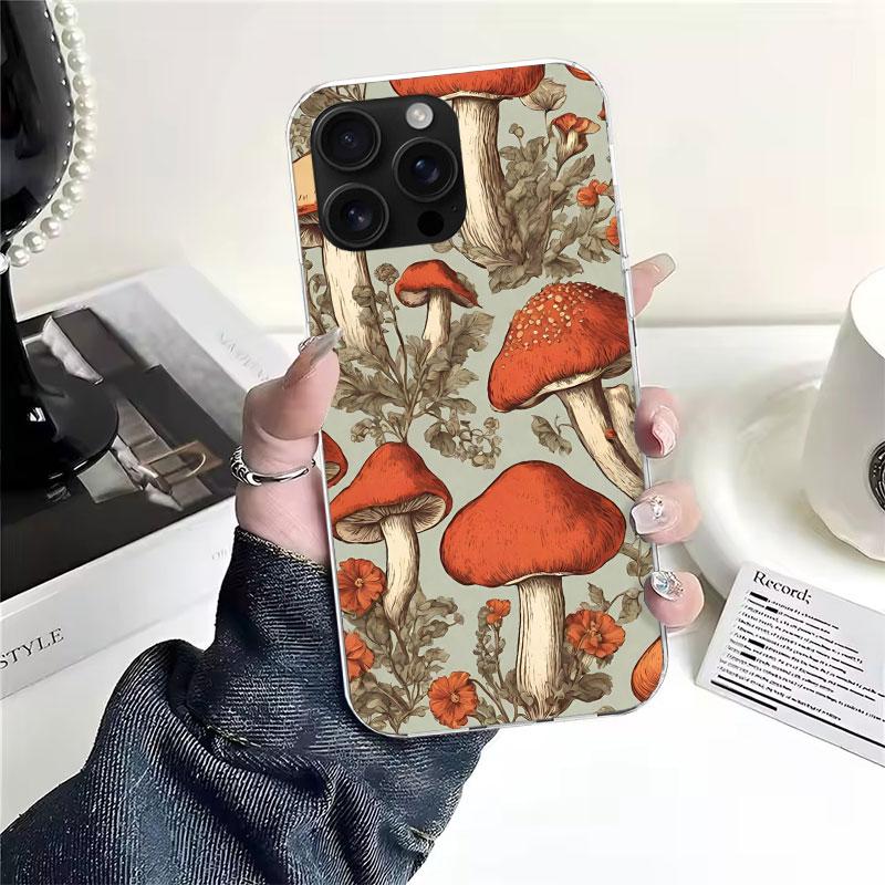 Colorful Mushroom Soft Phone Case For IPhone 11 17 Air 16E 16 Pro Max 15 + 14 Plus 13 Mini 12 Apple 7 SE 8 Fundas Coque 11 17 Ai
