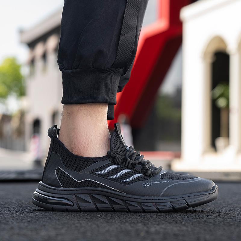 Men's shoes summer fly-woven mesh casual breathable shoes versatile trendy shoes mesh fly-woven shoes hollow sports shoes men's running