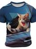 Men's Animal Funny T Shirt Short Sleeve T Shirt 3D Print O-Neck Shirts Exaggerated Designer Party Summer Casual Clothing Apparel