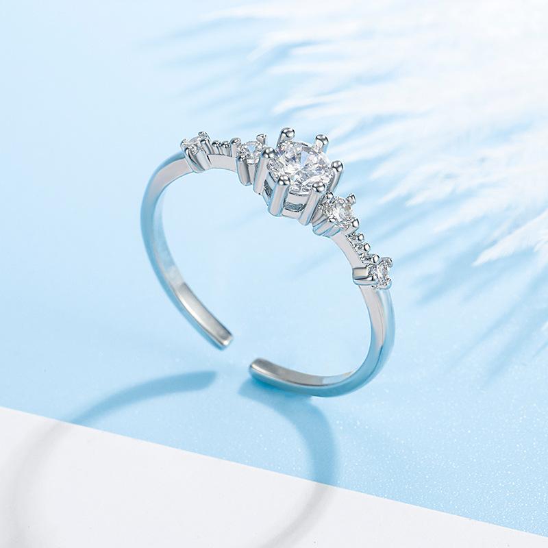 Sace Gems Inel clasic din zircon din aliaj de cupru Bijuterii pentru femei Cadou de petrecere de promisiune de nuntă