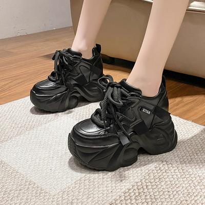 Zapatos de Papá con Plataforma para Mujer Otoño e Invierno Zapatillas de Suela Gruesa para Personas Pequeñas Zapatos Casuales Versátiles Antideslizantes