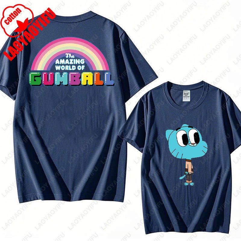 The Amazing World of Gumball Graphic T-shirt Funny Cartoon Anime Tshirt Unisex Cotton Top Cute Preppy Trendy Sweater Clothes Tee