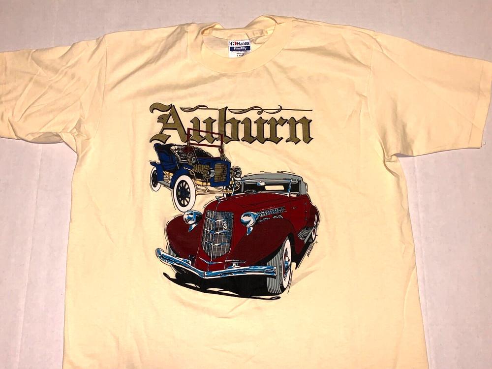 

Rare 1980s Auburn Indiana Cord Duesenberg Auto Museum T-Shirt New! Single Stitch Unisex T-Shirt M